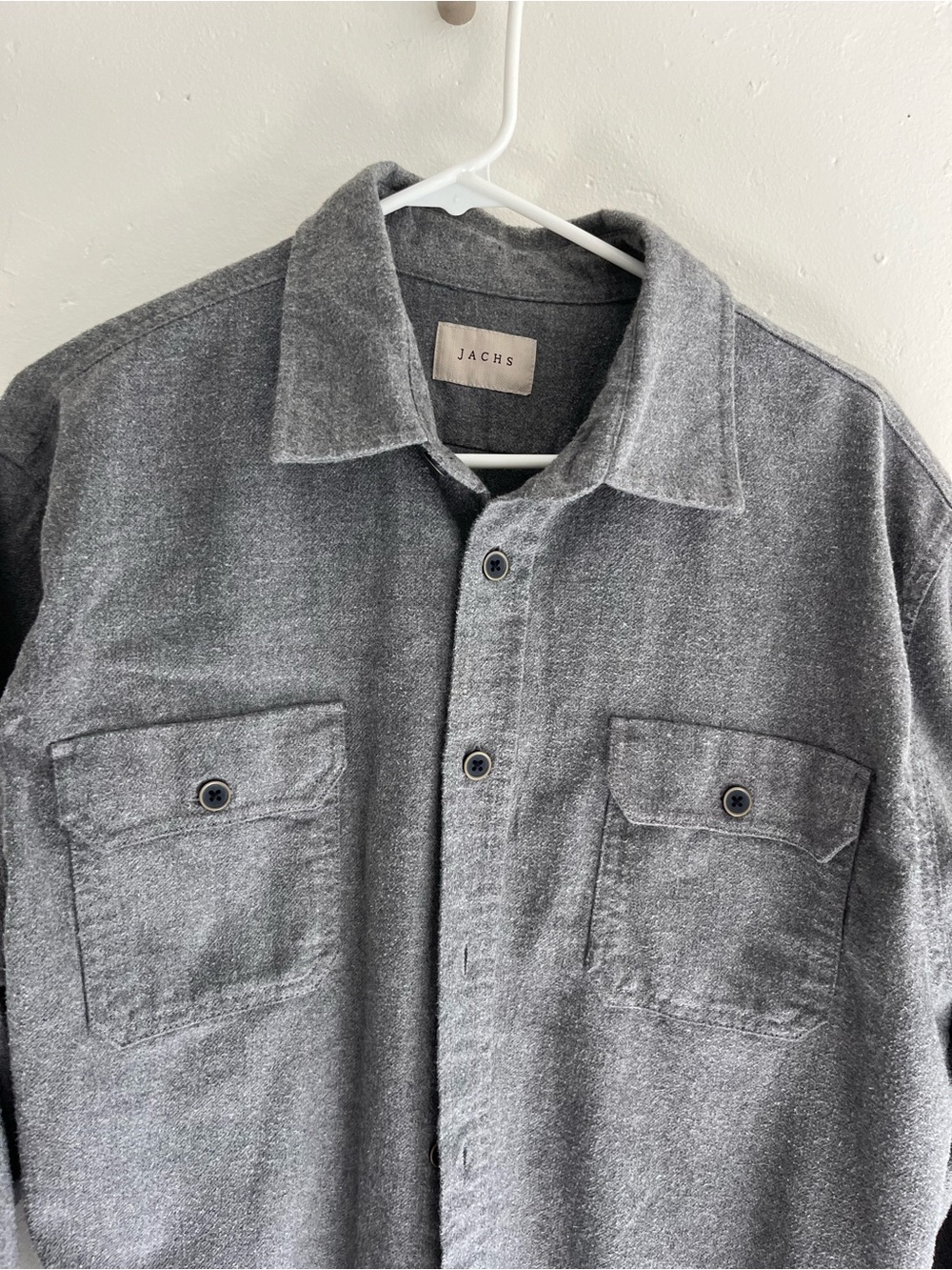 Jachs Gray Men's Casual Button-Down shirt with Chest Pockets